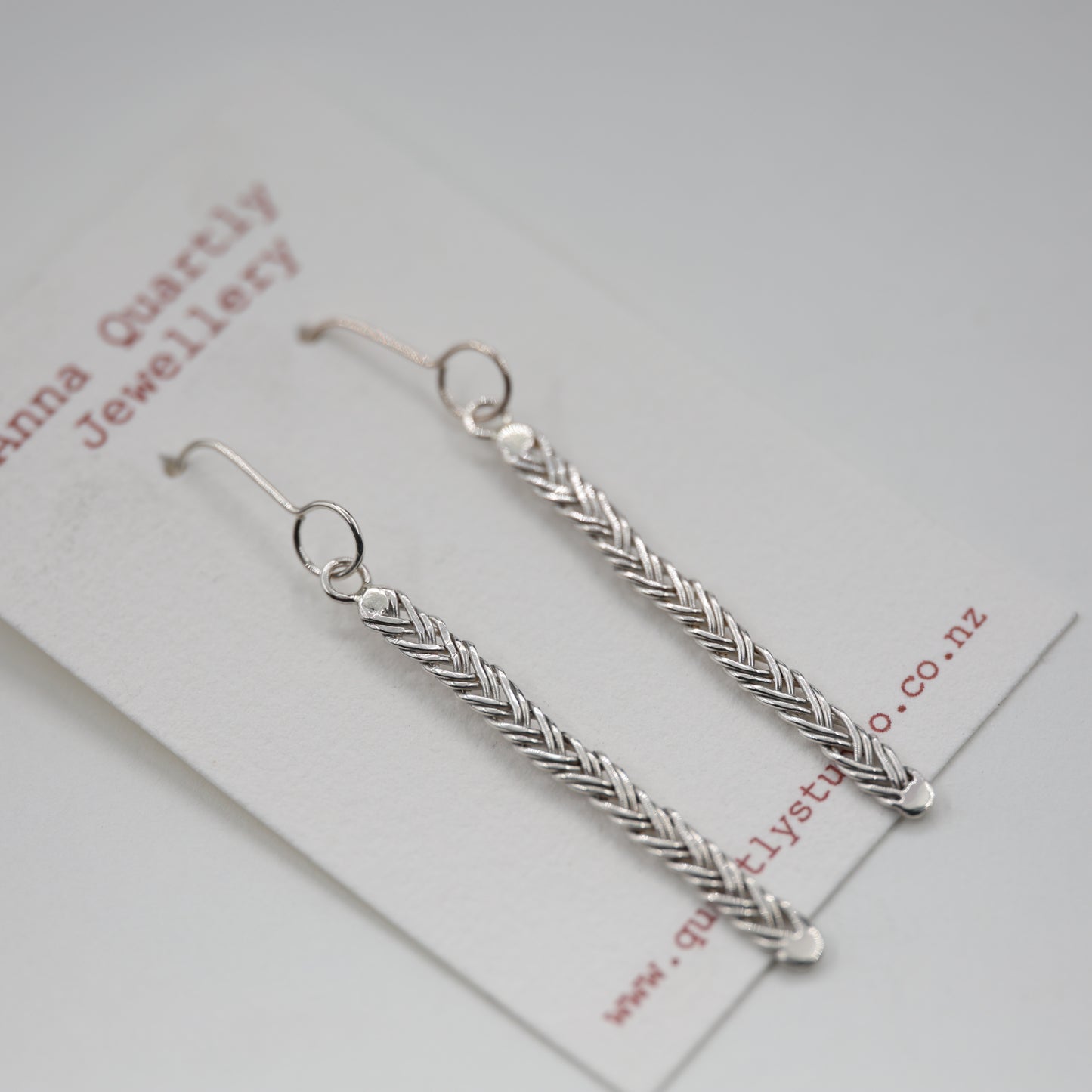 Woven Silver Wire Earrings