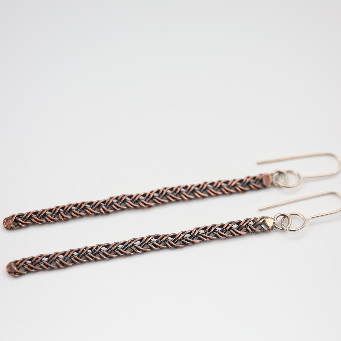 Woven Copper Electrical Wire Earrings