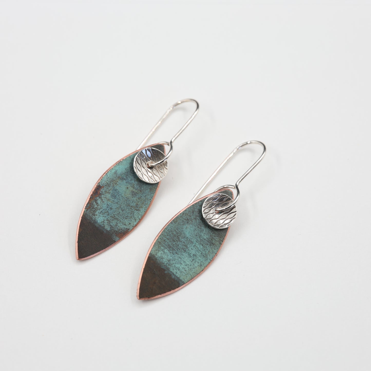 Natural Patina Design with Vintage Silver-Leaf Shape Green