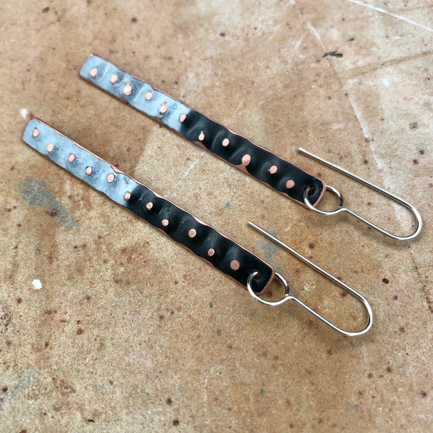White & Black Repurposed Copper/Long