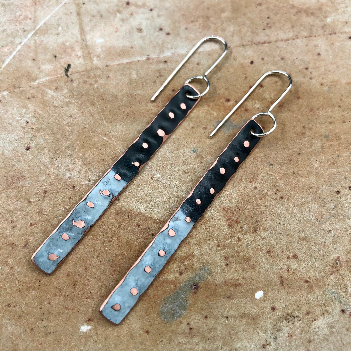 White & Black Repurposed Copper/Long