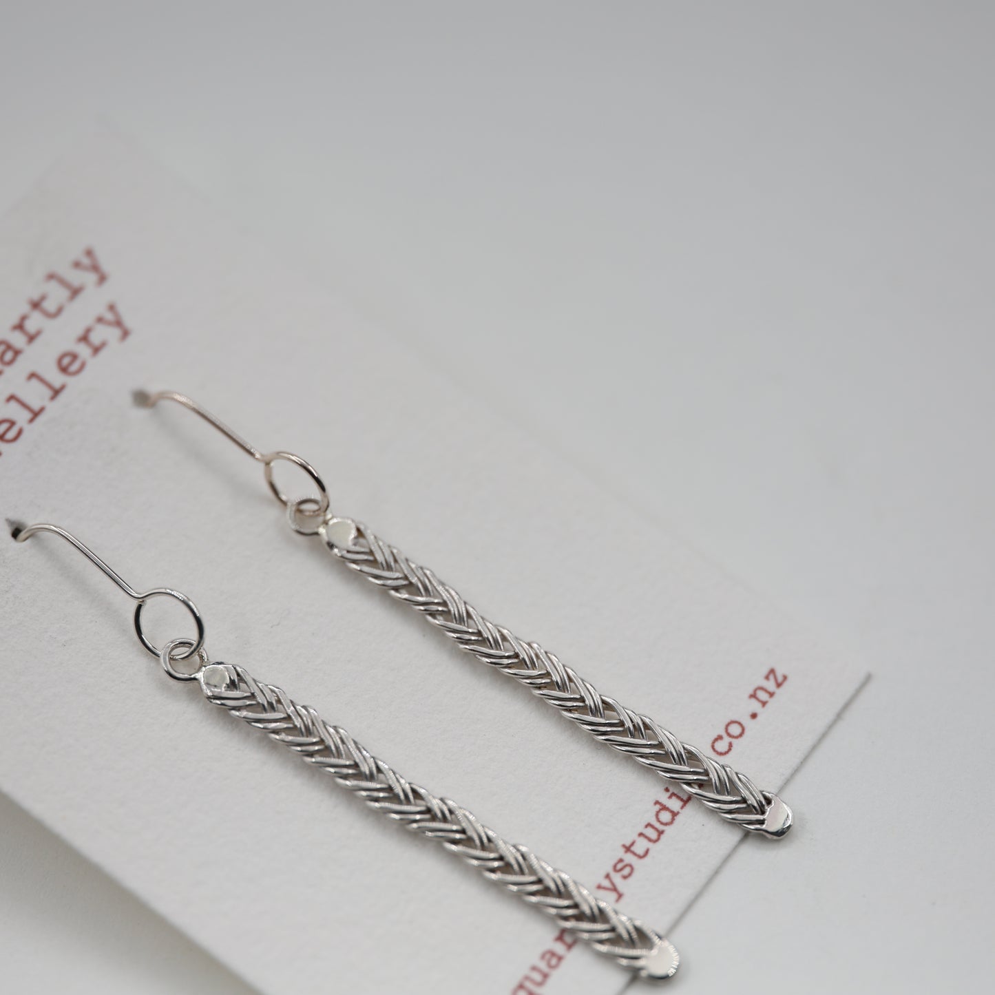 Woven Silver Wire Earrings