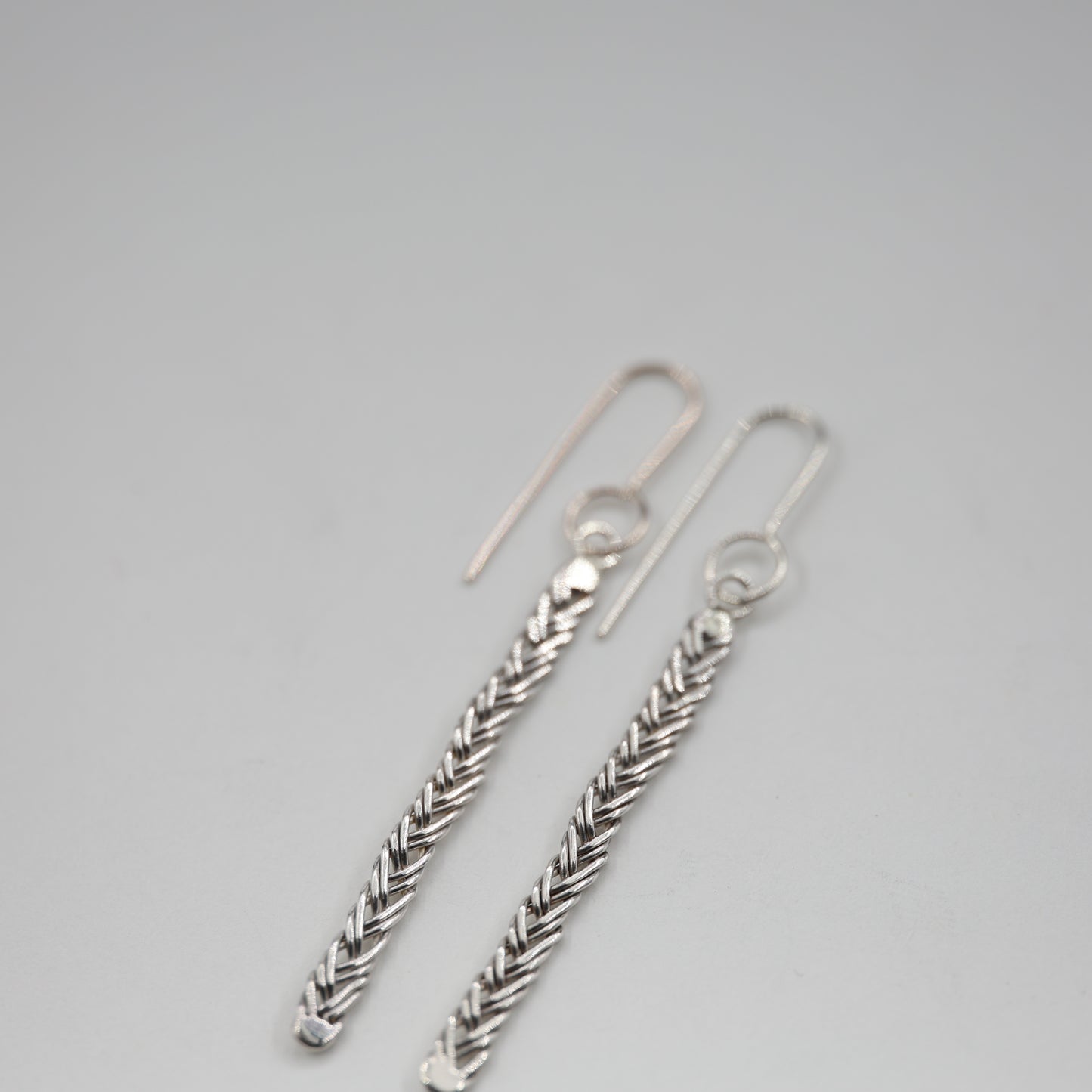 Woven Silver Wire Earrings