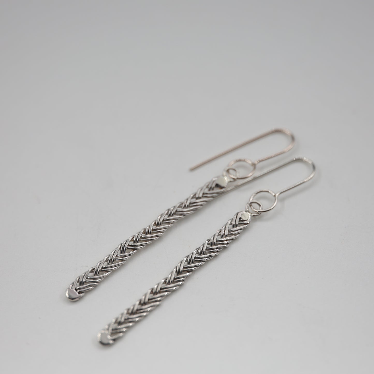 Woven Silver Wire Earrings