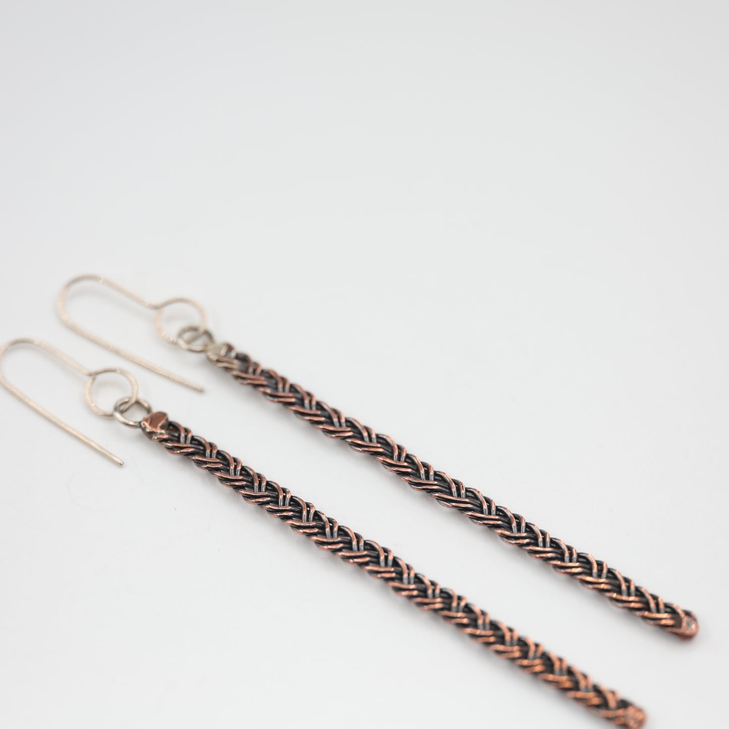 Woven Copper Electrical Wire Earrings