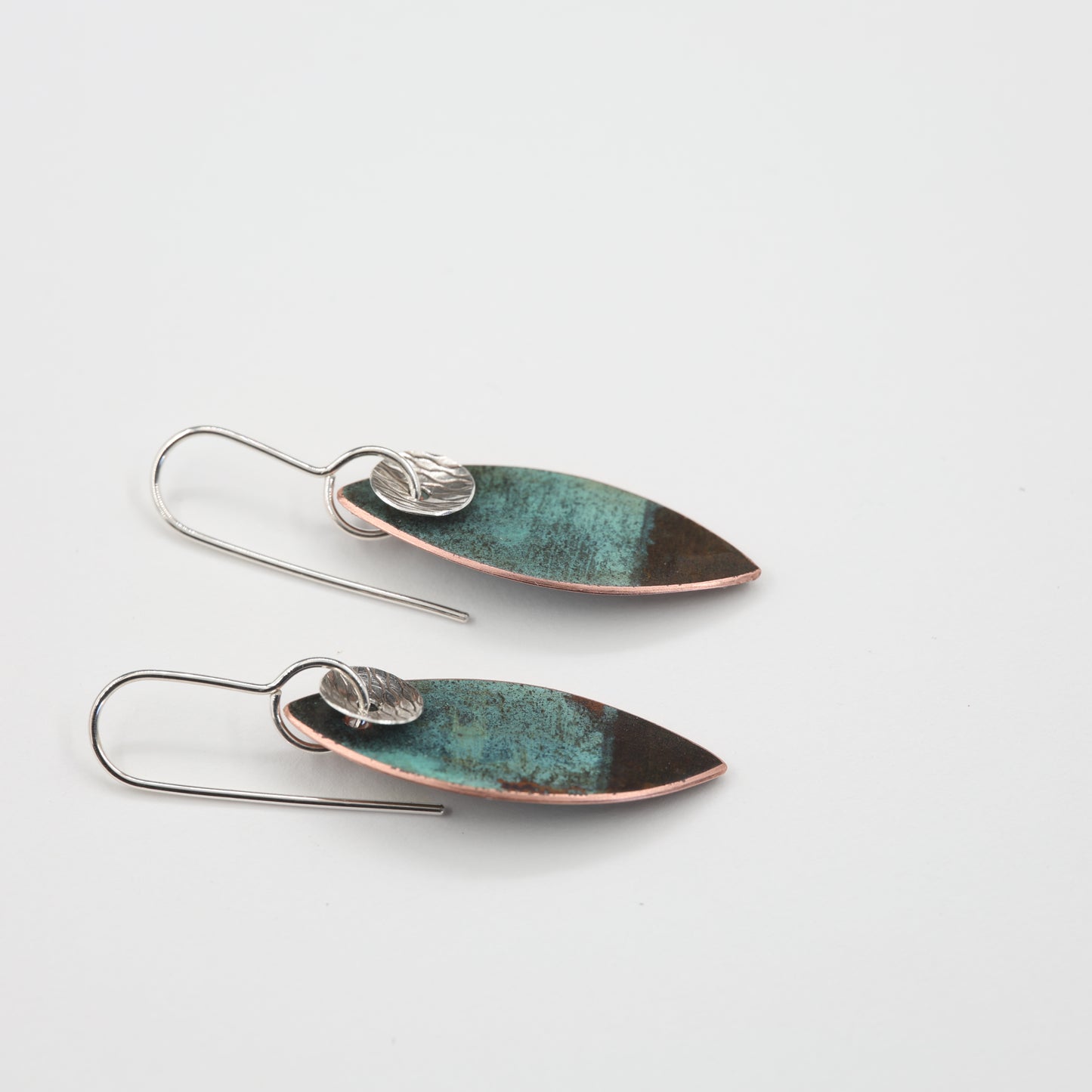 Natural Patina Design with Vintage Silver-Leaf Shape Green