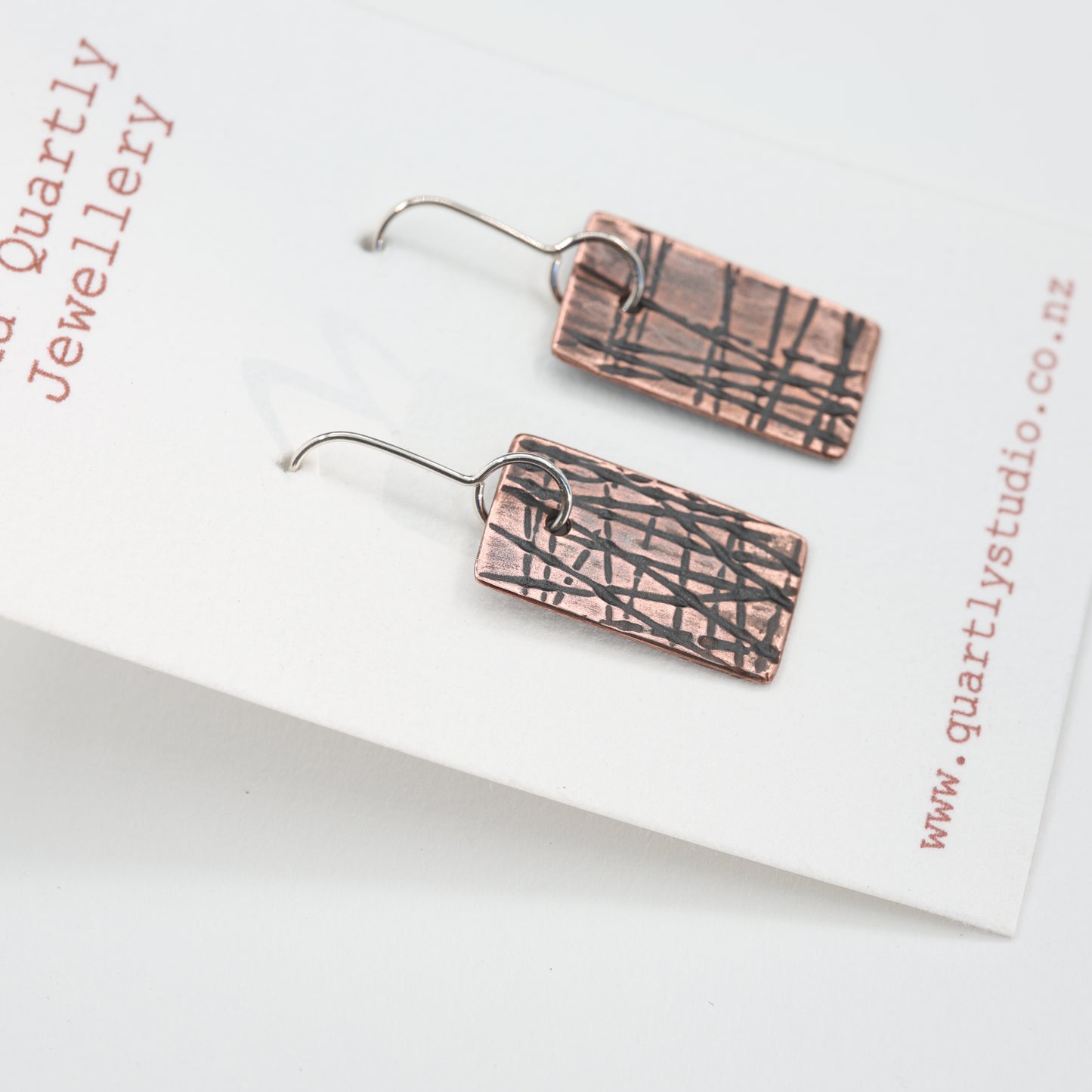 Contemporary Line Earrings-Rectangle