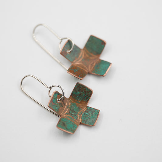 Natural Patina Design-Cross Etched Line