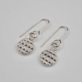 Grid Pattern - Silver Earrings