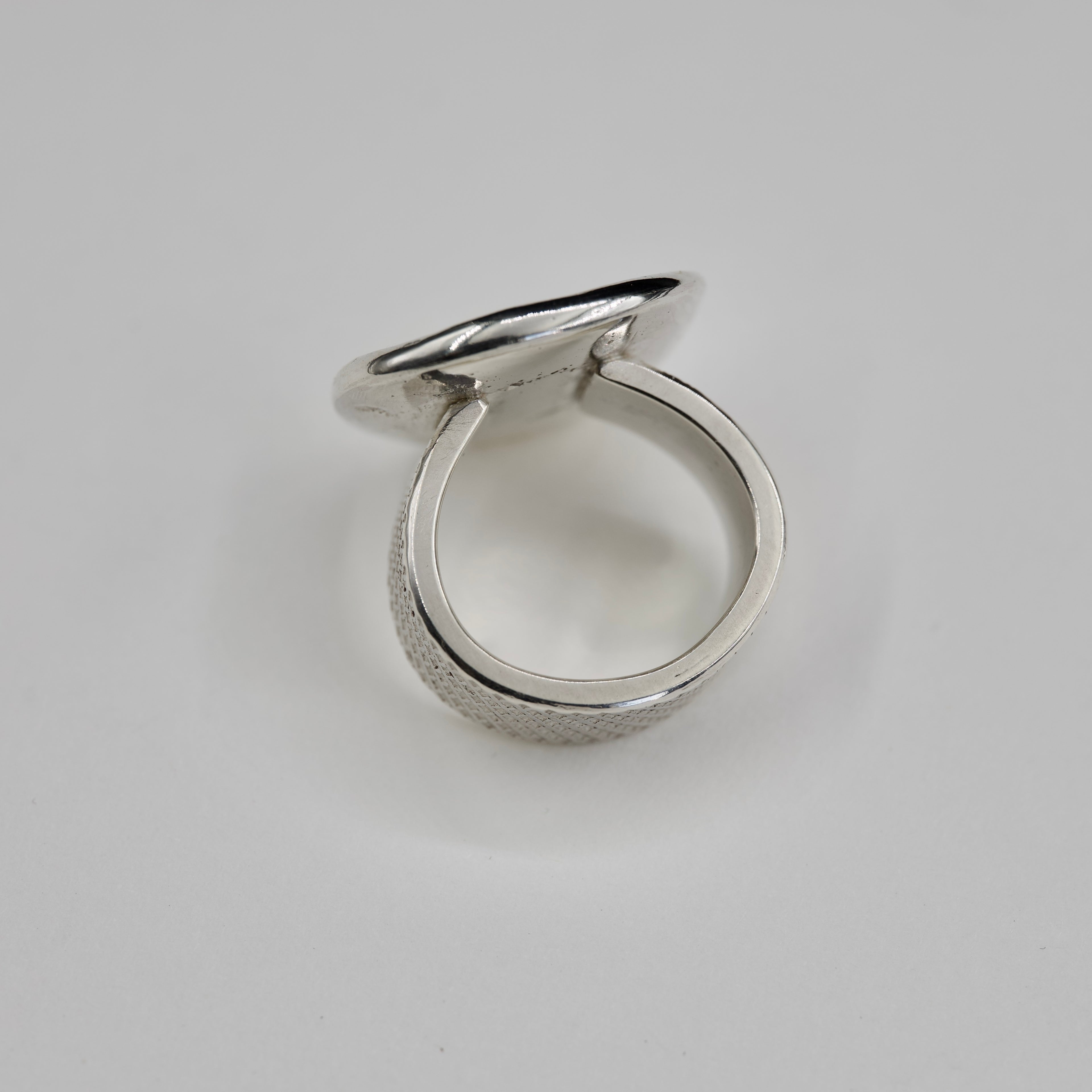 Grid Pattern - Contemporary Style Ring