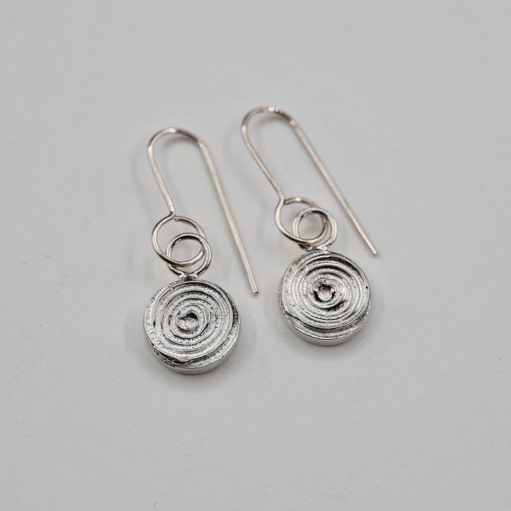 Swirling Circles - Silver Earrings