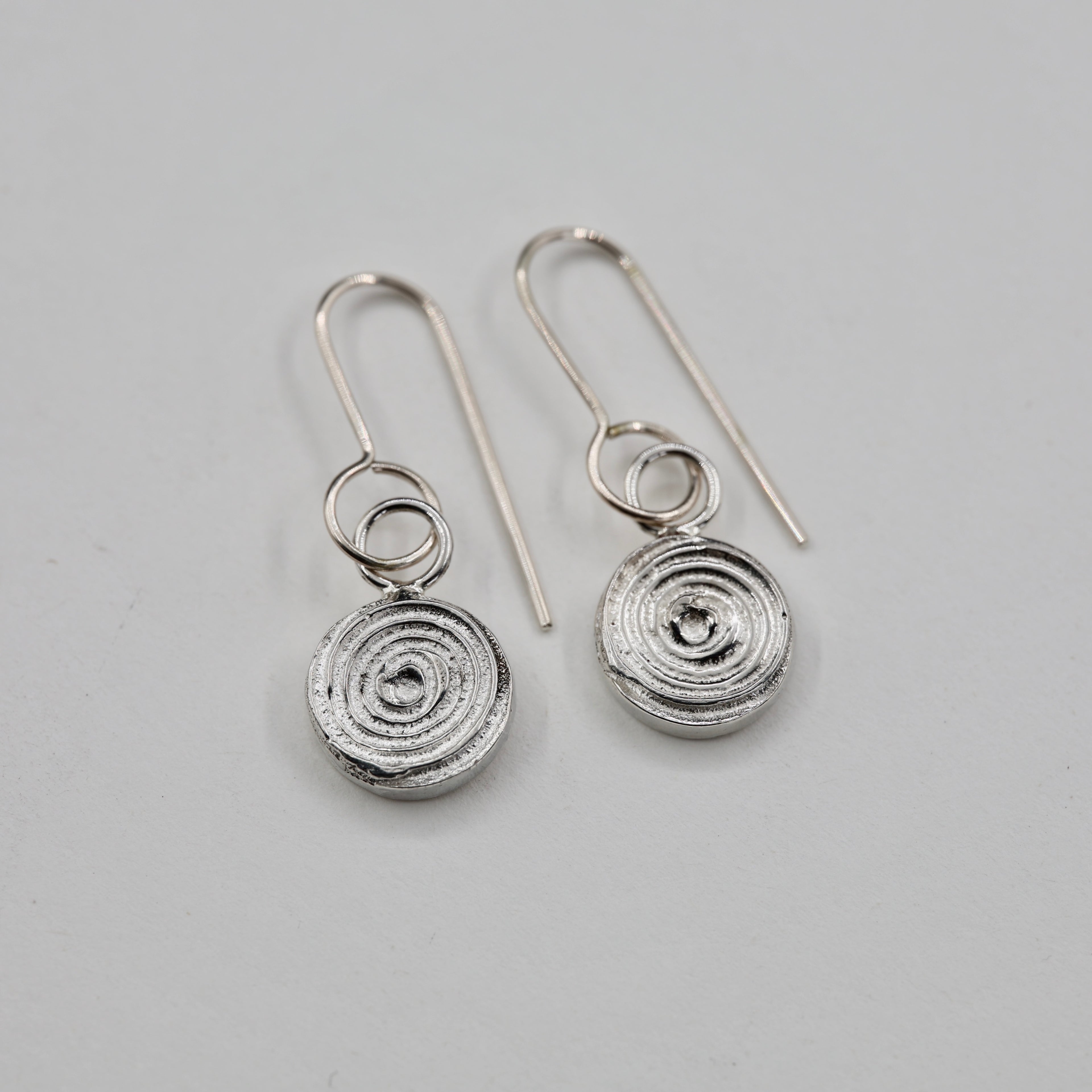Swirling Circles - Silver Earrings