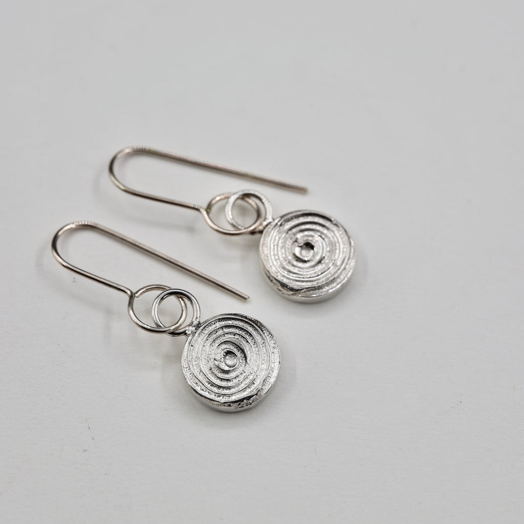 Swirling Circles - Silver Earrings