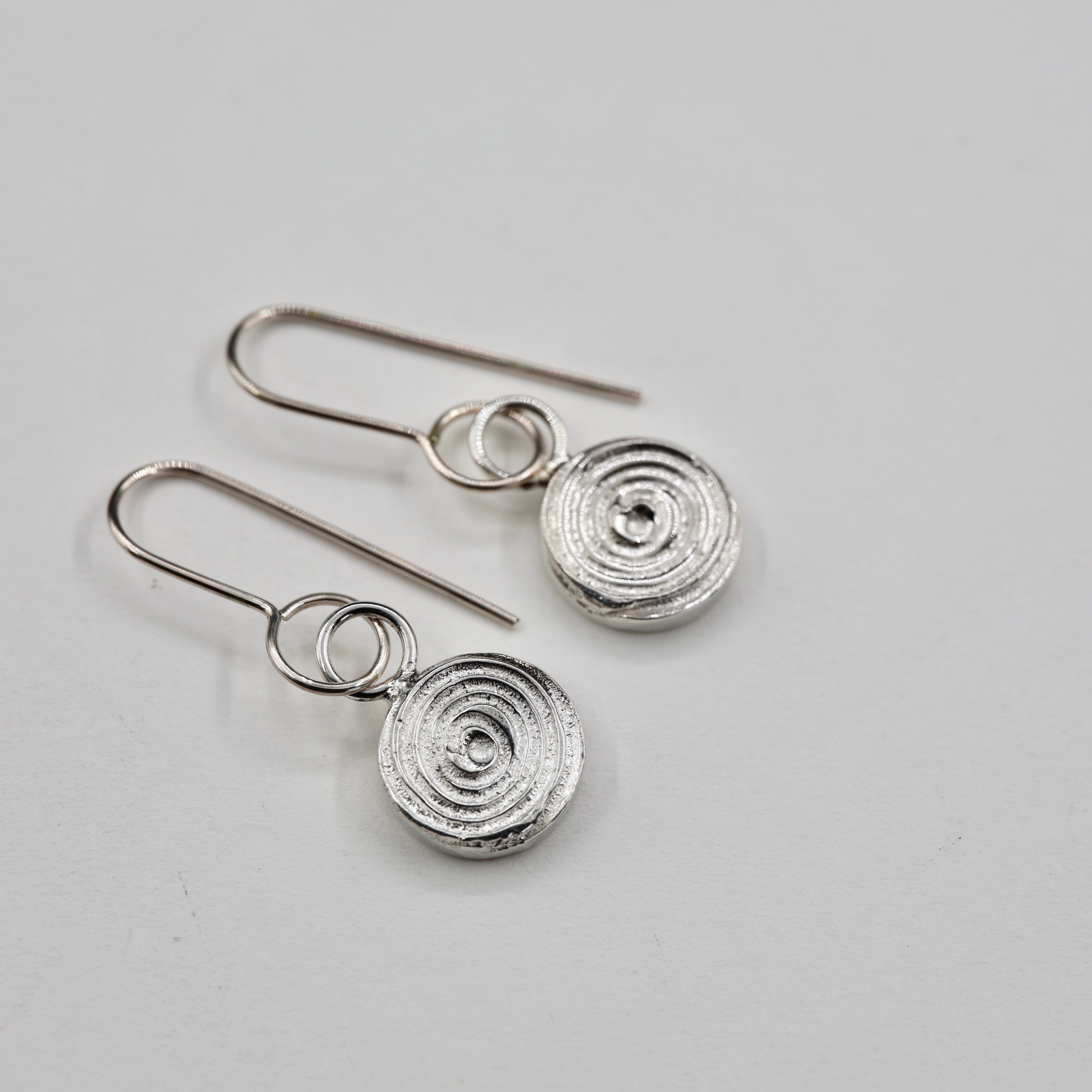Swirling Circles - Silver Earrings