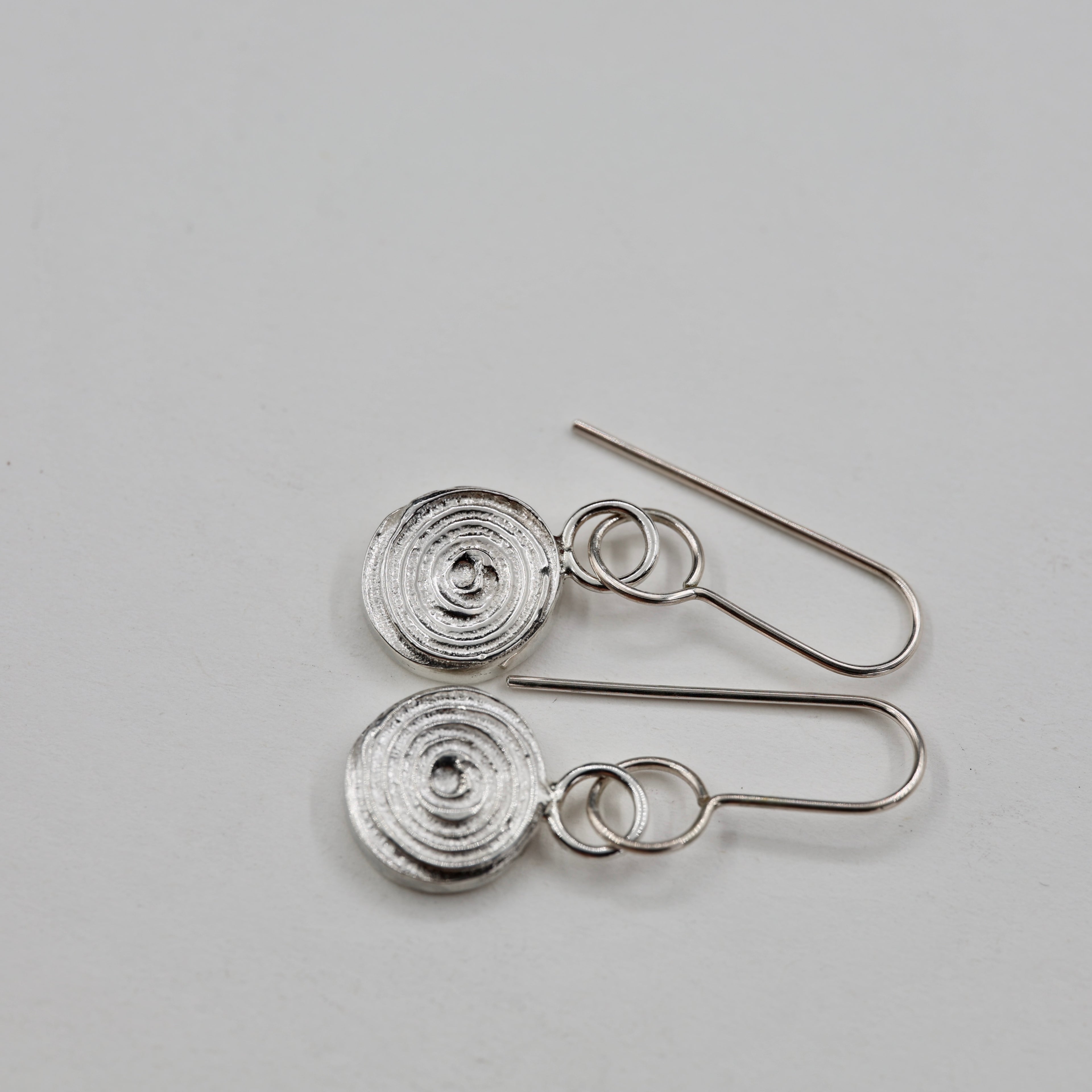 Swirling Circles - Silver Earrings