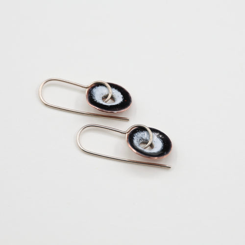 Black & White Enamel Earrings / Medium