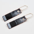Black & white Enamel Earrings / Long Rectangle