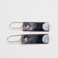 Black & white Enamel Earrings / Medium Rectangle