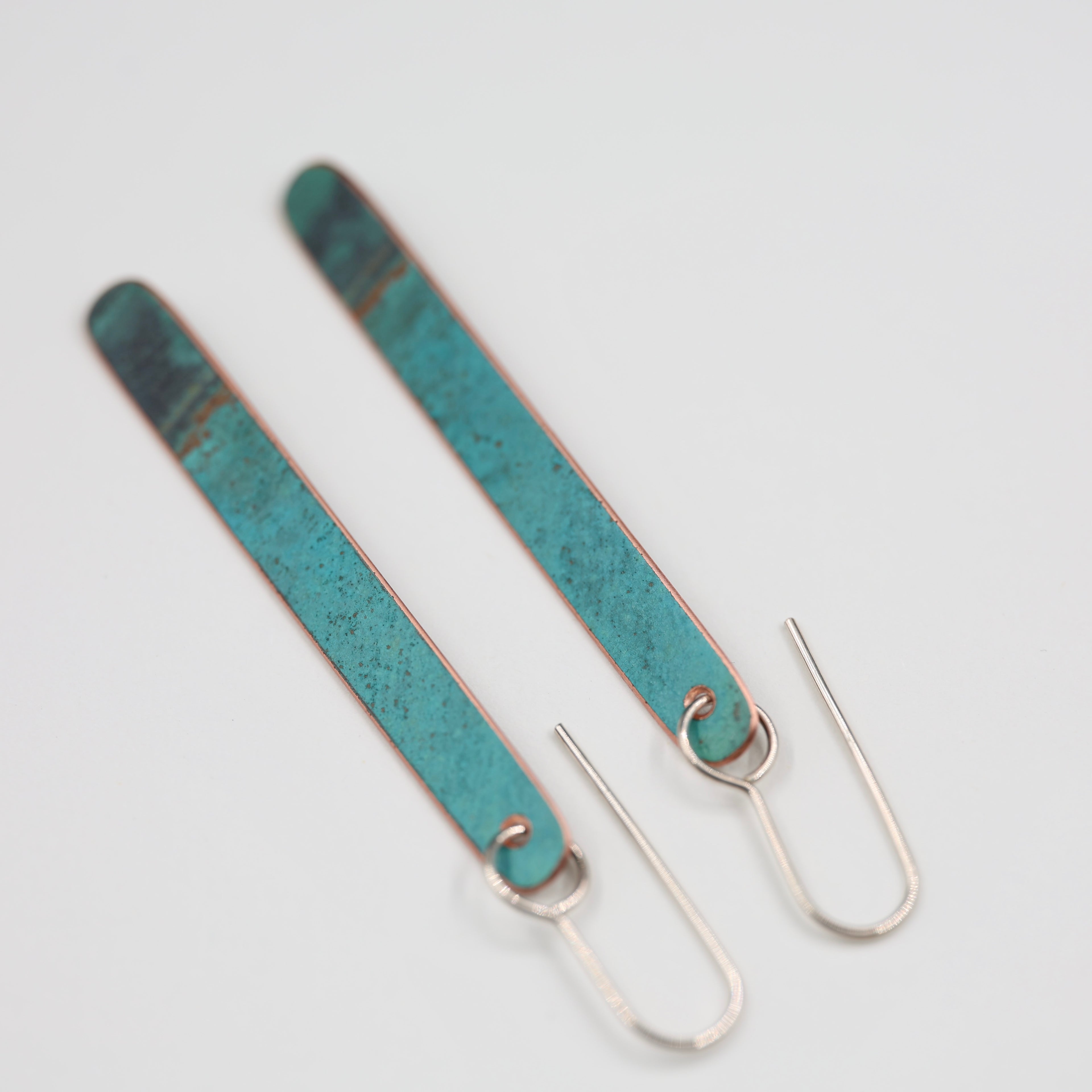 Copper Patina Earrings - Long 1