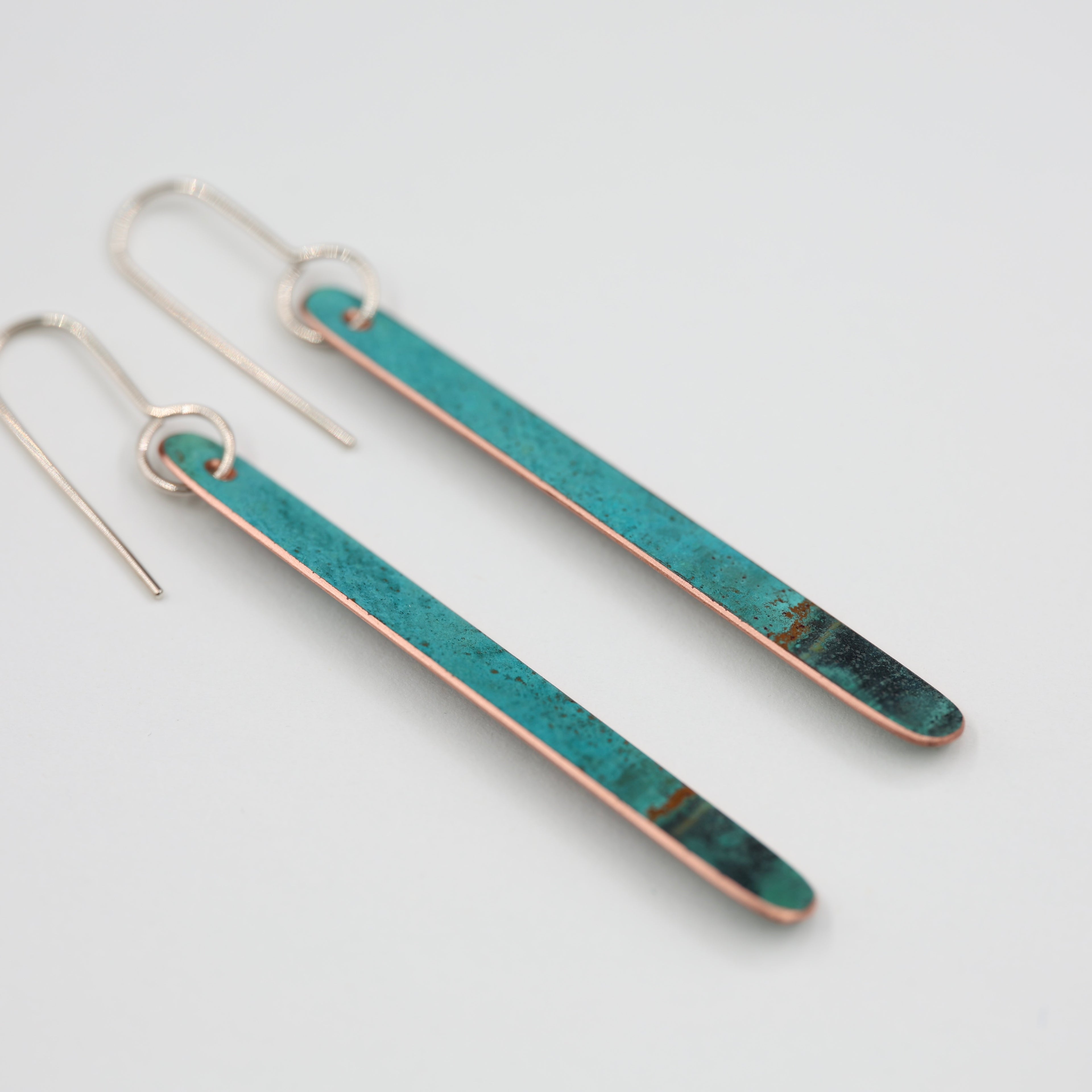 Copper Patina Earrings - Long 1
