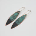 Copper Patina Earrings - Leaf