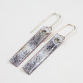 Black & white Enamel Earrings / Long Rectangle