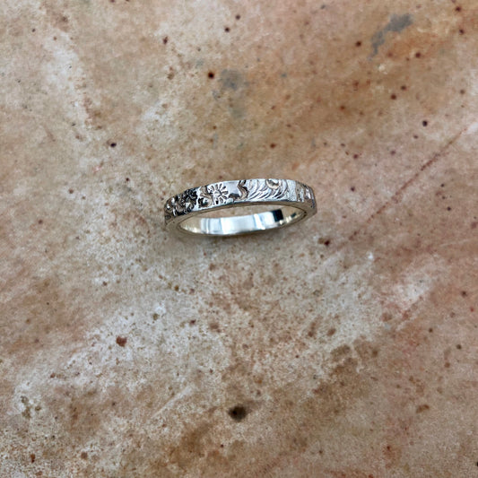 Vintage Engraved Silver Ring