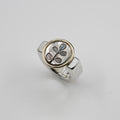 Kōwhai Leaf- Silver/Brass Ring