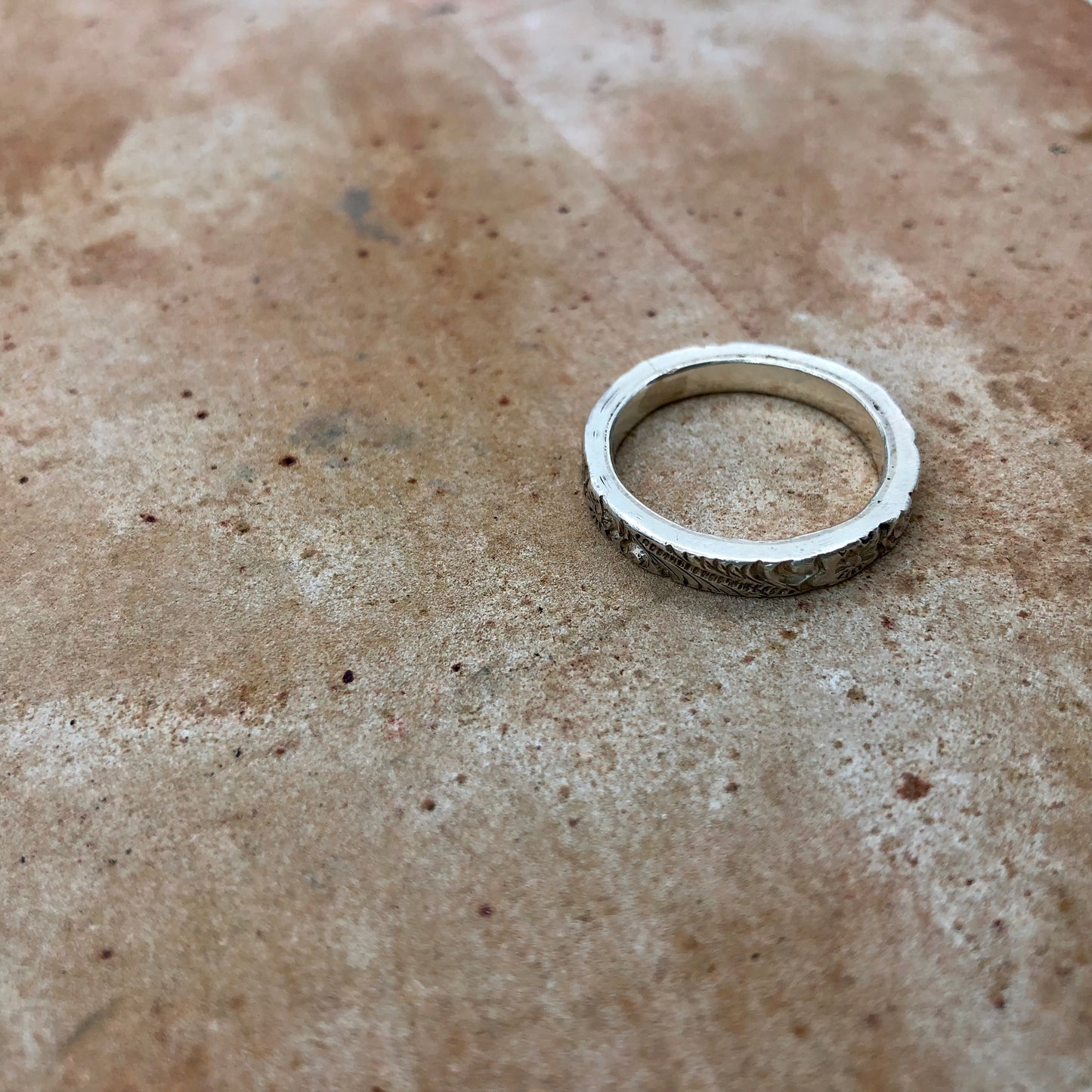 Vintage Engraved Silver Ring